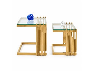 Table basse carré(e) coloris doré VLIVRA  - 41 cmx32 cm
