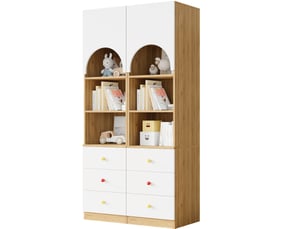 Bibliotheque coloris bicolore 3 étagère(s) OKWISH - 50 cm x 200 cm