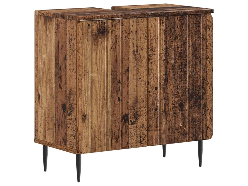 Ensemble de meuble de salle de bain 3 pièces zwolle bois ancien cf63536 - Conforama D