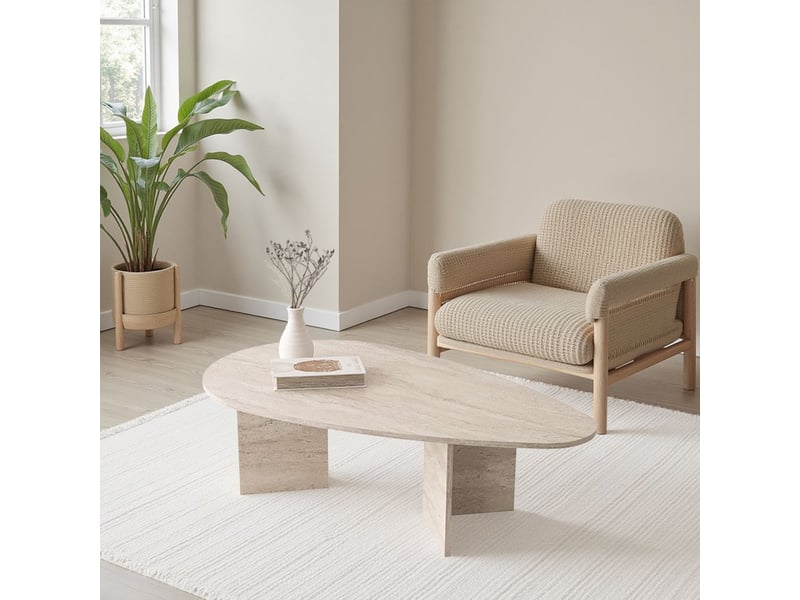  Tavolino da salotto ovale design moderne flap  - Conforama B