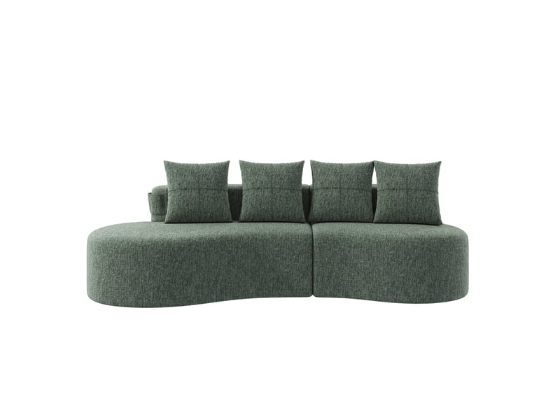  Canapé droit fixe 4 places lin vert canapé compressible - Conforama A