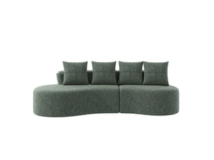 Canapé droit fixe <strong>MERAX</strong> <strong>canapé compressible</strong> 4 places Polyester vert