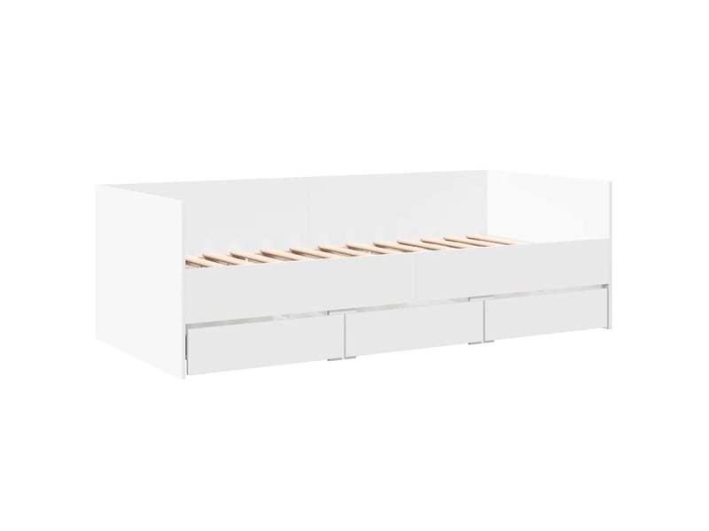  Lit simple- lit adulte -  lit de jour avec tiroirs sans matelas blanc 100x200 cm  - Conforama B