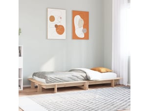 Lit adulte, lit simple, cadre de lit sans matelas 100x200cm bois massif de pin cf10530