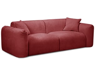 Canapé droit fixe <strong>BOBOCHIC</strong> <strong>SIENA</strong> 3 places Tissu rouge
