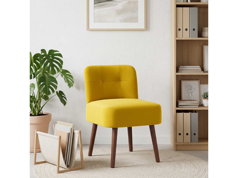  Vidaxl fauteuil à pantoufle jaune velours  - Conforama B