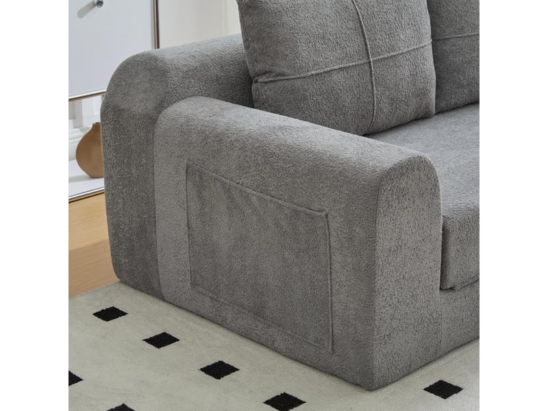  Canapé convertible 2 places en velours gris foncé W3607P437079 - Conforama D