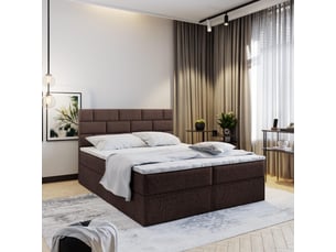 Lit avec rangement 140x200 cm <strong>MASSENO</strong> <strong></strong> coloris marron