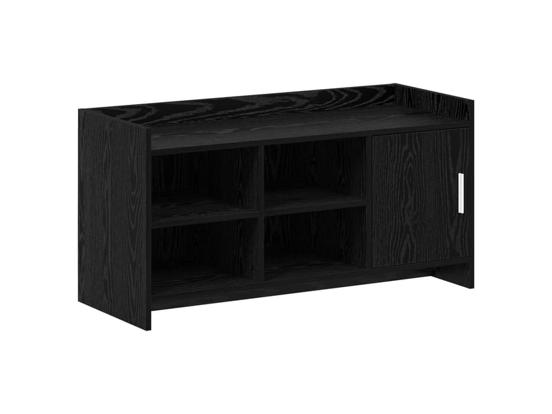  Meuble à chaussure, cabinet à chaussures avec porte chêne noir 100x39,5x51 cm  - Conforama A