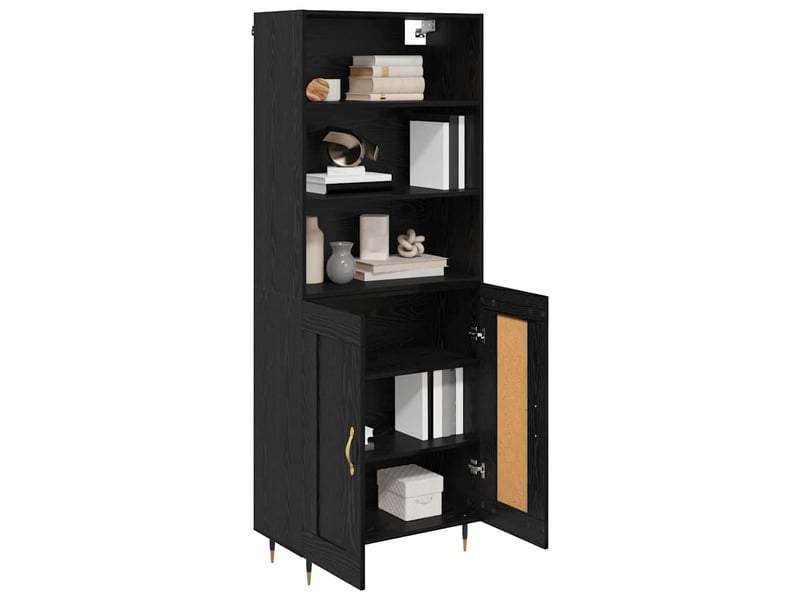  Buffet - haut armoire chêne noir 69,5 x 34 x 180 cm bois d'ingénierie  - Conforama C