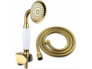 Pommeau de douche douche kit laiton douche avec flexible tuyau 1.5m pommeau douche avec support ensemble de douche or