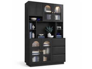 Buffet 6 porte(s)  3 tiroir(s) STILVORA  - 106 cm coloris noir 