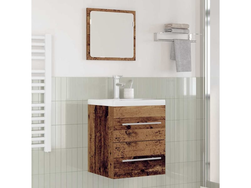 Meuble de lavabo de salle de bain, armoire de bain bois ancien 41 x 38,5 x 48 cm cf65504 - Conforama B