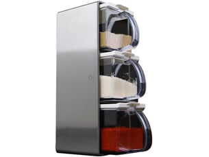 (l) pots à épices transparents et empilables - set de boîtes hermétiques design moderne avec cuillères intégrées - organisateur de cuisine