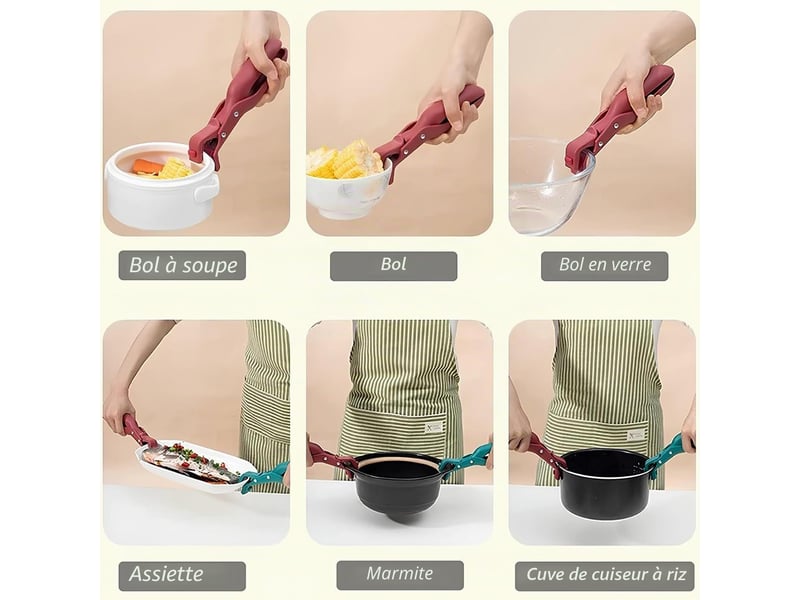  2 pcs pince de cuisine en silicone multi-usages,clip anti-brûlure pince à viande pince à pâtes clip anti brûlure en silicone antidérapant lsolation th ERFDS-GXD00904-GXD - Conforama D