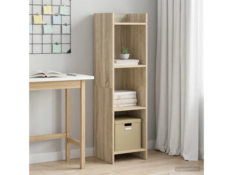  Bibliothèque, meuble de rangement salon chêne sonoma 30 x 30 x 111 cm bois d'ingénierie  - Conforama B