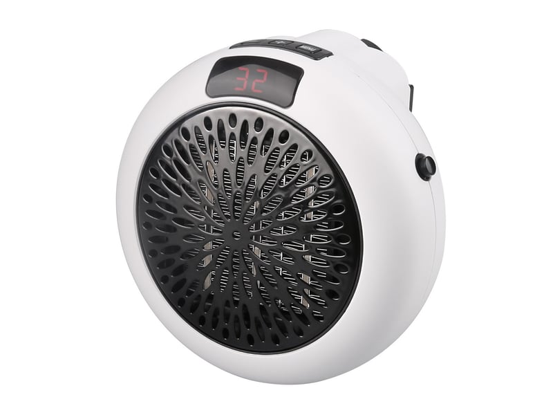  Chauffage céramique avec télécommande 350-400 w, plastique, blanc, multicolore  - Conforama D