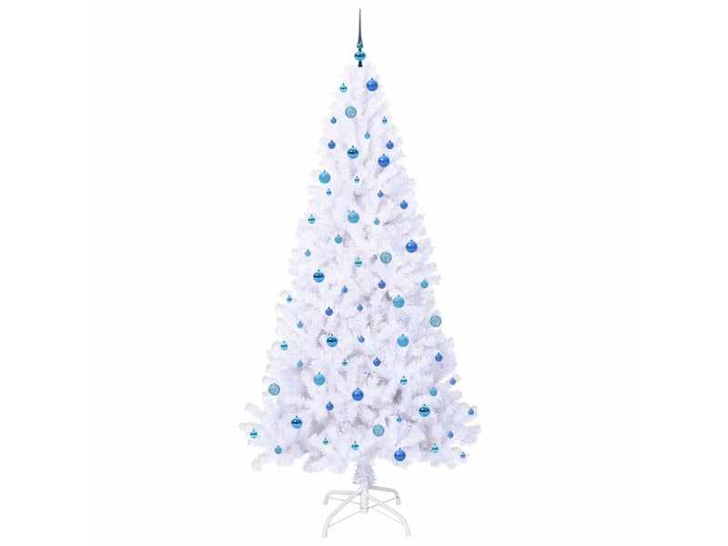  Sapin de noël - arbre de noël artificiel avec 300 led blanc 240 cm pvc et acier  - Conforama D