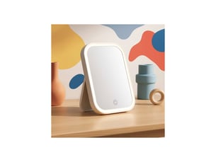 Miroir rectangulaire à poser coloris blanc <strong>LIVOO</strong> <strong>AAAVC46300</strong> - 18 cm x 13.5 cm
