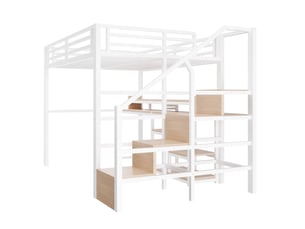 Lit mezzanine 140x200 cm MEULVA coloris blanc
