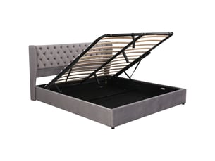 Lit coffre 160x200 cm coloris gris