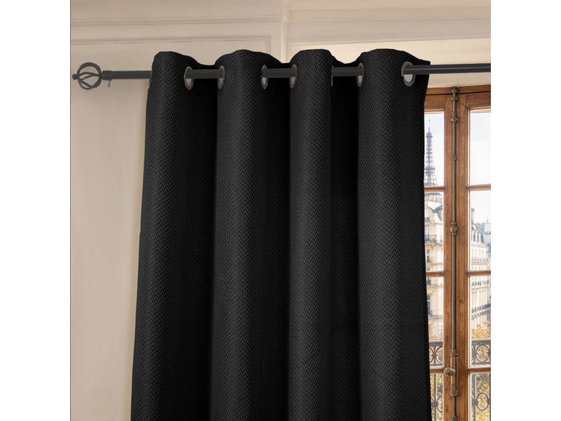 Lot de 2 rideaux à œillets 140 x 240 cm victoria fils teints jacquard - Conforama D