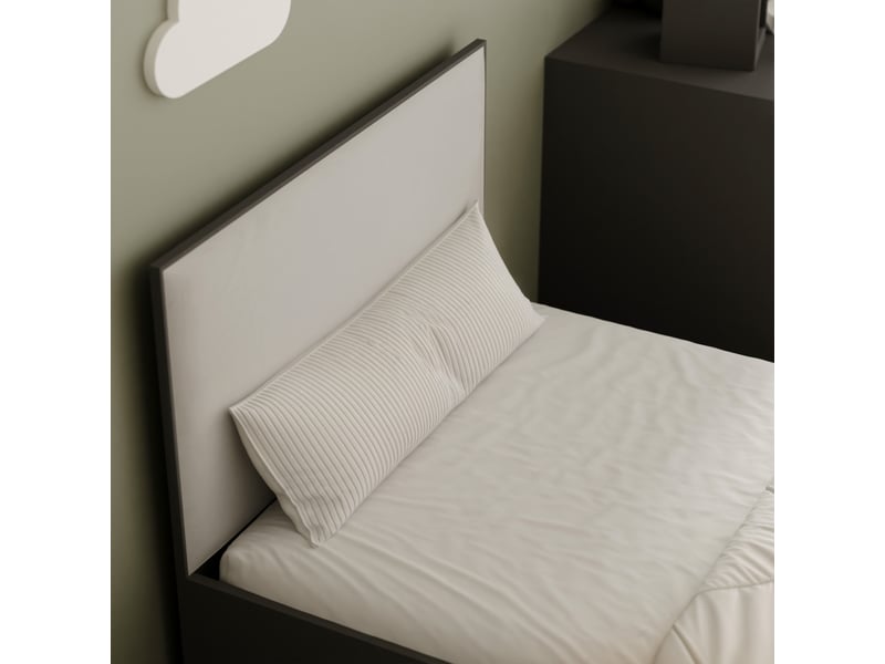  Lit coffre sashi - 90x200 cm - avec matelas - tissu velours - noir beige clair SASHI - Conforama D