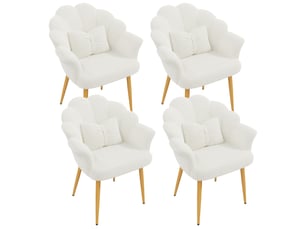 Fauteuil fixe <strong>HAUSS SPOLE</strong> <strong></strong> Tissu bouclette blanc vendu Par 4