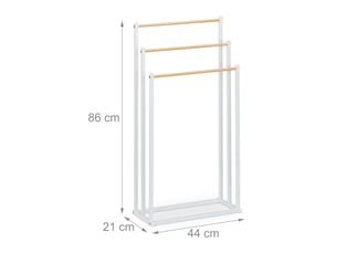 Porte-serviettes à 3 barres pratique pour salle de bain 86 x 44 x 21 cm en fer noir 13_0016434