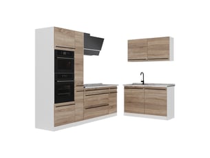 Vicco cuisine en angle, sonomablanc, 230 x 120 cm plan de travail marbre