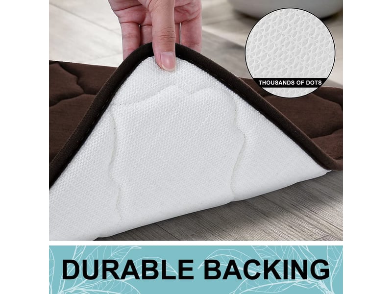  Tapis de bain en mousse à mémoire de forme antidérapant - 16 x 24 pouces - marron  - Conforama D