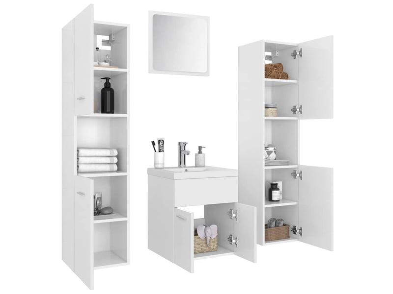  Ensemble de meubles de salle de bain blanc aggloméré cf63890  - Conforama E