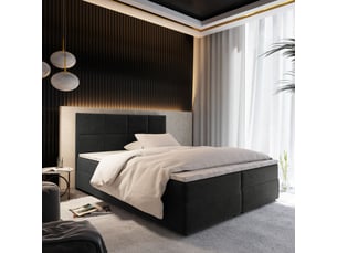Lit avec rangement 140x200 cm <strong>MASSENO</strong>  <strong></strong> coloris gris