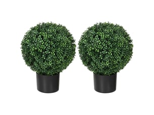 Plante artificielle de buis, sphérique, 52 x 40 cm, verte