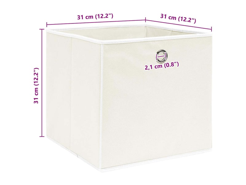 Boîtes de rangement 4 pcs blanc 32x32x32 cm tissu  - Conforama E