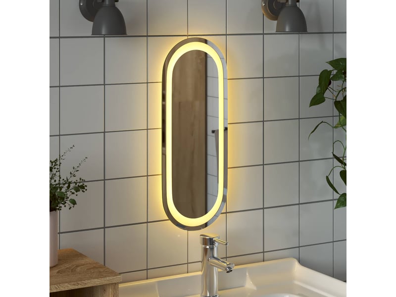  Miroir de salle de bain, miroir de toilette led transparent 40 x 15 cm verre trempé cf62570  - Conforama D