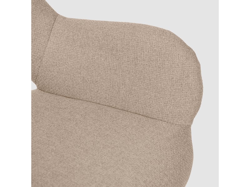  Lot de 6 chaise de salle à manger avec accoudoirs, pieds métal, beige  - Conforama R