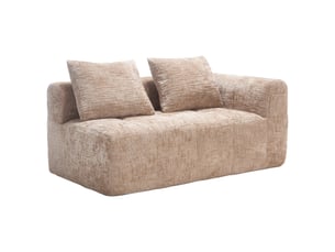 Canapé 2 places corda, kaki, sans montage, coussin moelleux, poches latérales, design élégant