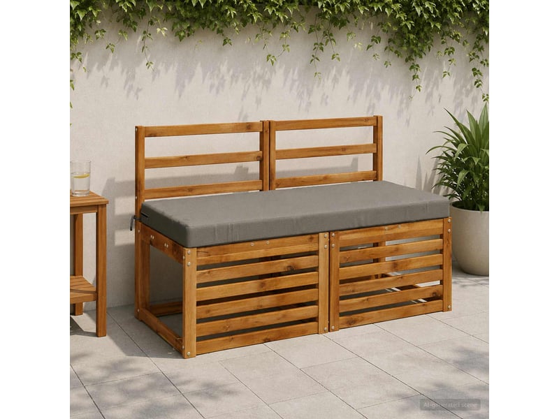 Lot de 2 coussins de banc, coussins d'assise soest 100 % polyester gris cf57247 - Conforama B