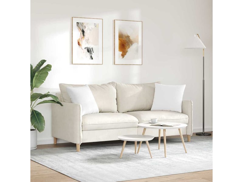 Lot de 2 coussins de canapé, coussins décoratifs tissu blanc 45 x 45 cm cf58764 - Conforama D