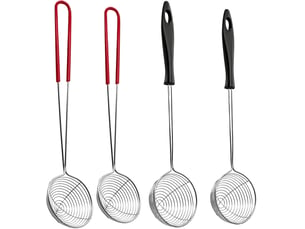 Lot de 4 passoires à fondue inox - fourchettes de cuisson pour légumes, viande, poisson et champignons