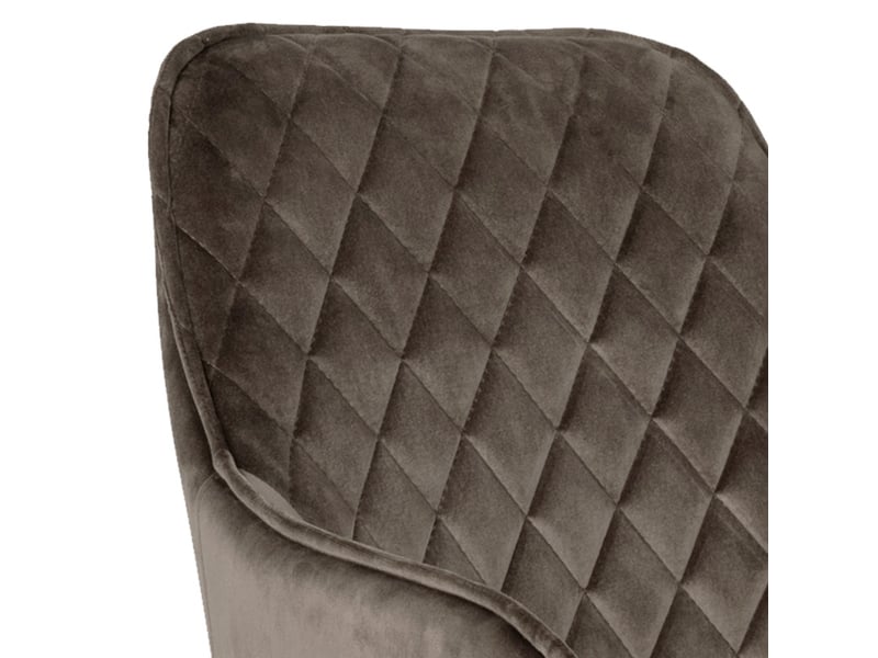Chaise pivotante 360° en velours taupe  - Conforama D