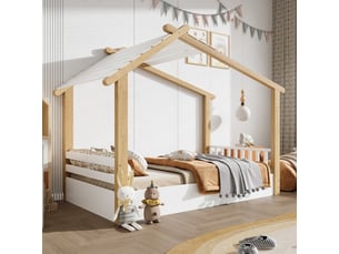 Lit cabane 90x190 cm CHICFURN coloris blanc