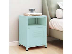 Table de chevet, table de nuit vert menthe 35x35x51 cm acier