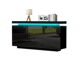 Buffet 2 porte(s)  3 tiroir(s)   - 140 cm coloris noir 