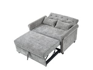 Canapé-lit 3-en-1 120x80 cm – gris – dossier réglable 110° à 180°, couchage 170x98 cm, 2 coussins