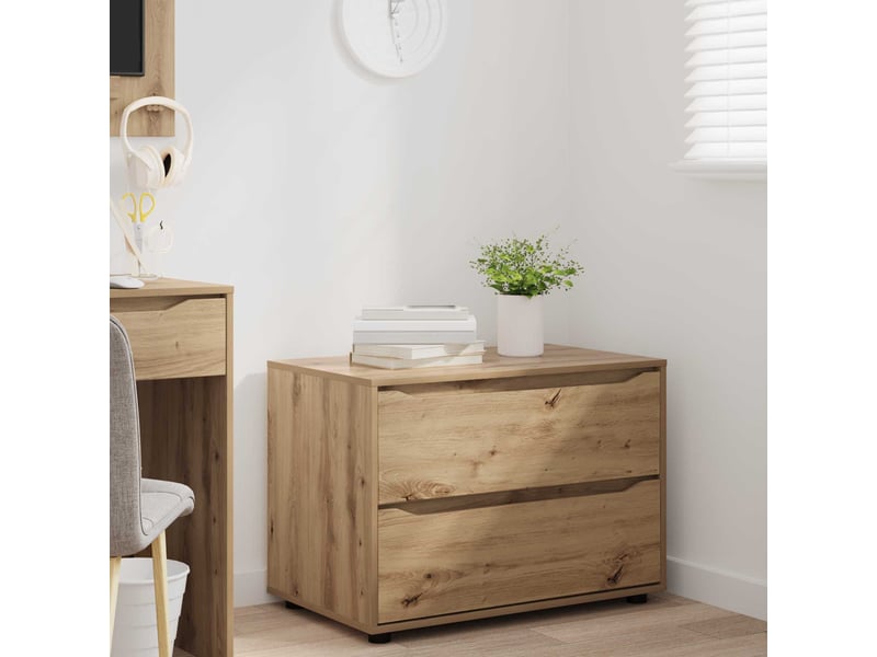  Armoire de rangement, commode de rangement 80 x 48 x 57 cm bois d'ingénierie shl4584  - Conforama E