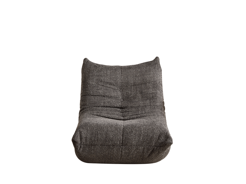  Fauteuil canapé - chauffeuse de sol ergonomique, mousse haute densité, salon et chambre - en chenille gris foncé  - Conforama A