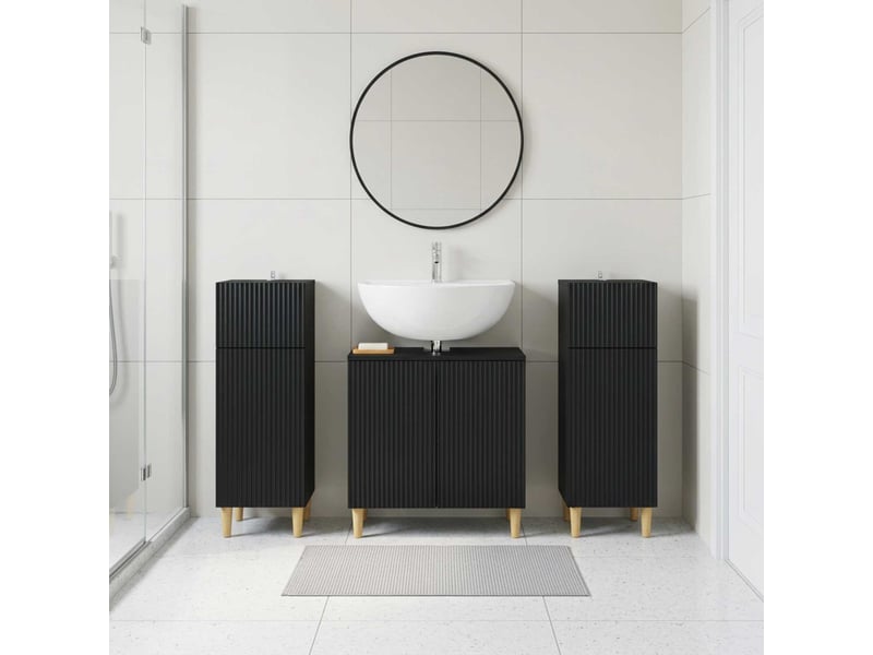  Ensemble de meuble de salle de bain 3 pièces arnhem noir cf63328  - Conforama B