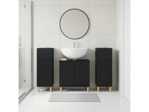 Ensemble de meuble de salle de bain 3 pièces arnhem noir cf63328